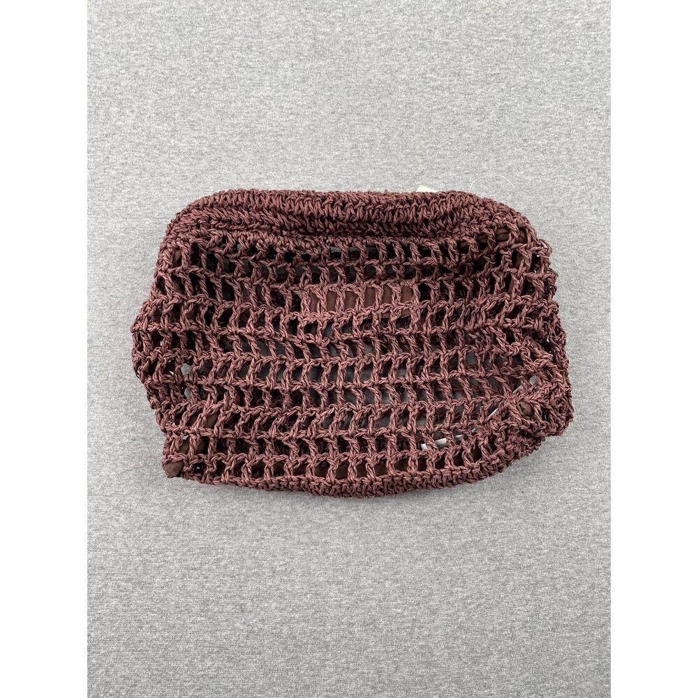 NWT Free People Sand Bound Clutch Bag Chocolate Brown Woven Boho Travel Purse - Picture 5 of 12